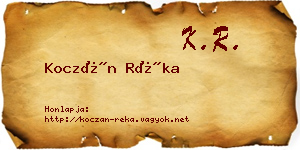 Koczán Réka névjegykártya